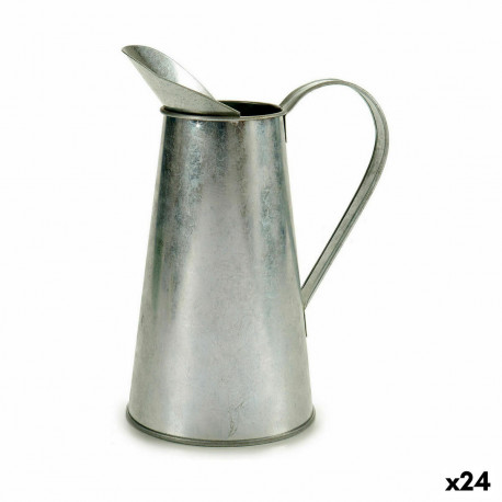 Taimepott Ibergarden J60700-B J60700-B Hõbedane Tsink Muster piimakann 17 x 21,5 x 11,3 cm (24 Ühiku