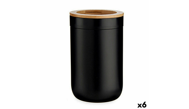 Toothbrush Holder Brown Black Bamboo polypropylene 7,7 x 11,5 x 7,7 cm (6 Units)