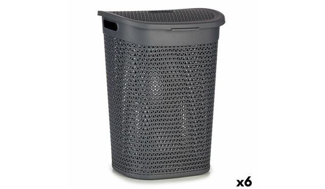 Veļas Grozs Kipit 4790-2 Antracīts Plastmasa 60 L 43,5 x 57,5 x 34 cm (6 gb.)