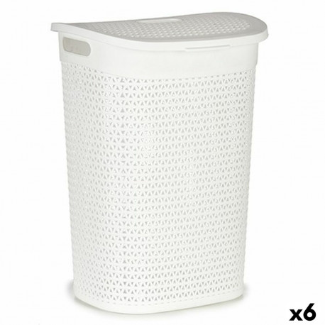 pesukorv Kipit 4790-3 Valge Plastmass 60 L 43,5 x 57,5 x 34 cm (6 Ühikut)