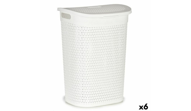 Laundry Basket Kipit 4790-3 White Plastic 60 L 43,5 x 57,5 x 34 cm (6 Units)