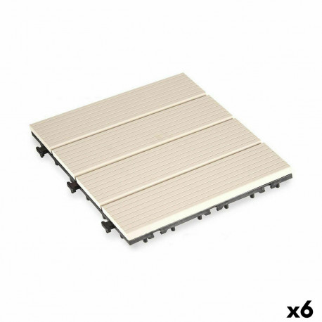 Blokeeriv põrandaplaat Ibergarden SM-4P-AWH SM-4P-AWH Beež Puit Polüetüleen Komposiit 30 x 2,6 x 30