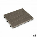 Blokeeriv põrandaplaat Komposiit Must Polüetüleen 30 x 2,6 x 30 cm (6 Ühikut)