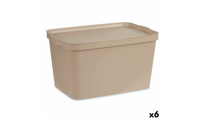 kaanega säilituskarp Kipit TP596-3 TP596-3 Beež Plastmass 24 L (6 Ühikut)