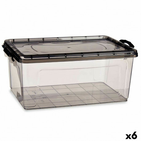 kaanega säilituskarp Kipit TP547-2 Antratsiithall Plastmass 22 L (6 Ühikut)