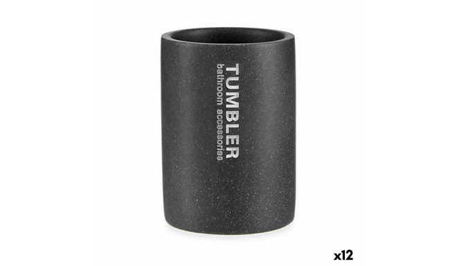 Toothbrush Holder Tumbler Grey Resin 7,5 x 10,2 x 7,5 cm (12 Units)