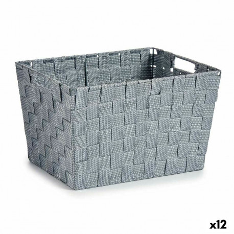 Laundry Basket Kipit A3-6875 A3-6875 Grey Cloth Braiding 10 L 25 x 20,5 x 35 cm (12 Units)