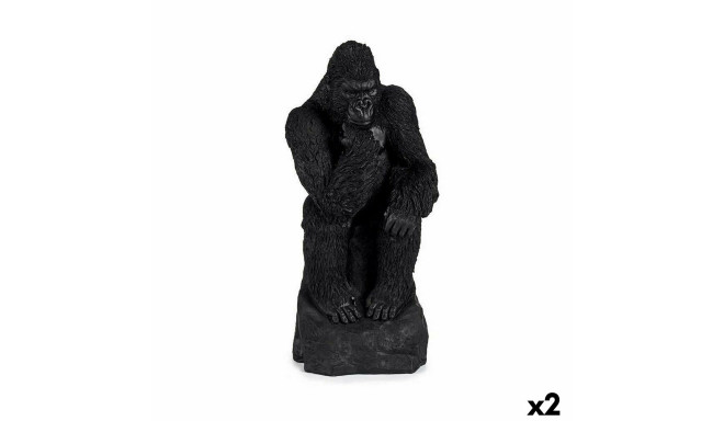 Dekoratīvās figūriņas Gorilla Melns 20 x 45 x 20 cm (2 gb.)