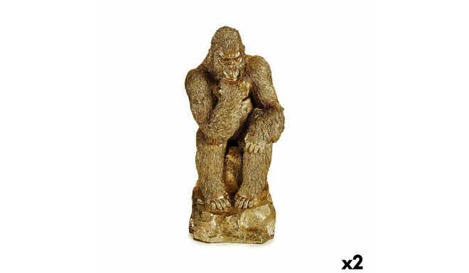 Dekoratīvās figūriņas Gorilla Bronza 20,5 x 47 x 23,5 cm (2 gb.)