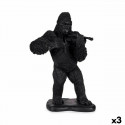 Decorative Figure Gorilla Violin Black 17 x 41 x 30 cm (3 Units)