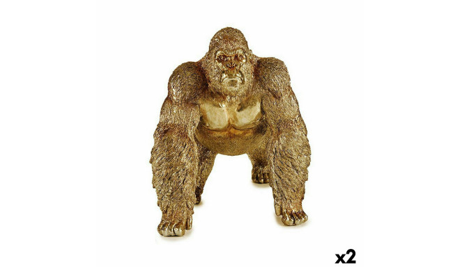 Dekoratīvās figūriņas Gorilla Bronza 20 x 27,5 x 34 cm (2 gb.)