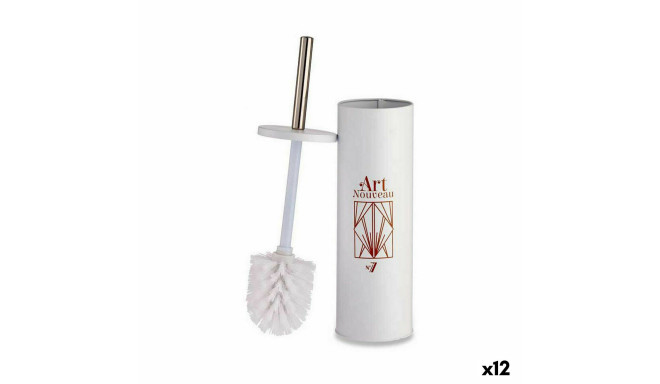 Toilet Brush Art Nouveau White Bronze Steel Plastic 9,5 x 37,5 x 9,5 cm (12 Units)