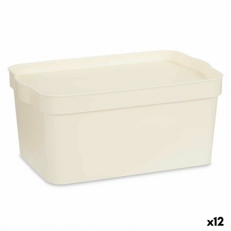 kaanega säilituskarp Kipit TP594-4 Kreemikas Plastmass 7,5 L 21,5 x 14,5 x 32 cm (12 Ühikut)