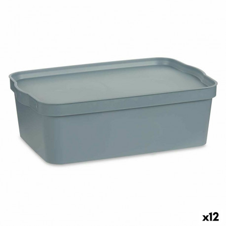 Uzglabāšanas Kaste ar Vāku Kipit TP595-2 Pelēks Plastmasa 14 L 29,5 x 14,3 x 45 cm (12 gb.)