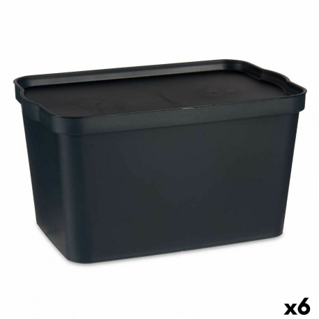 kaanega säilituskarp Kipit TP596-1 Antratsiithall Plastmass 24 L 29,3 x 24,5 x 45 cm (6 Ühikut)