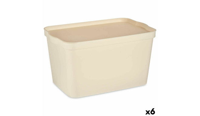 kaanega säilituskarp Kipit TP596-3 Kreemikas Plastmass 24 L 29,3 x 24,5 x 45 cm (6 Ühikut)