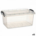 kaanega säilituskarp Läbipaistev Plastmass 8,5 L 23,5 x 15,5 x 37 cm (12 Ühikut)