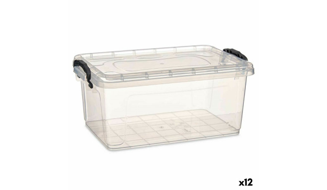 kaanega säilituskarp Kipit TP545-1 Läbipaistev Plastmass (12 Ühikut)