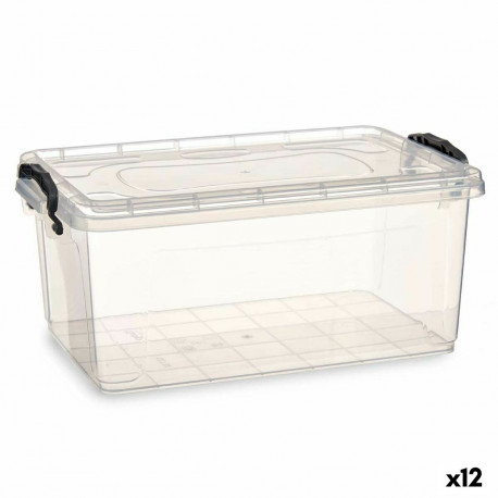 Storage Box with Lid Kipit TP546-1 TP546-1 Transparent Plastic 13,7 L (12 Units)