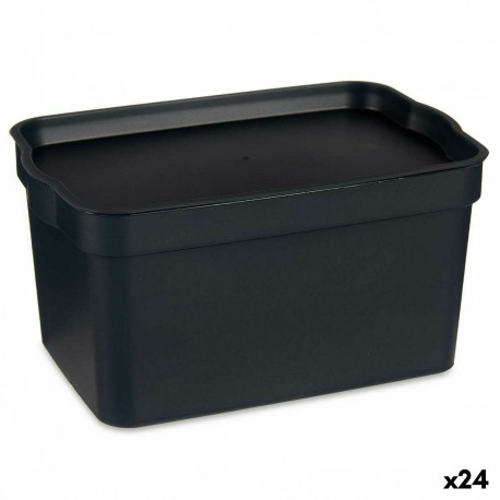 kaanega säilituskarp Kipit TP592-1 Antratsiithall Plastmass 2,3 L 13,5 x 11 x 20 cm (24 Ühikut)