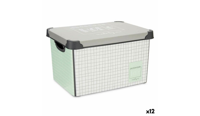 kaanega säilituskarp Kipit STYLE BOX-17L-2 Home Roheline Hall Plastmass Prinditud Ruuduline 17 L (12