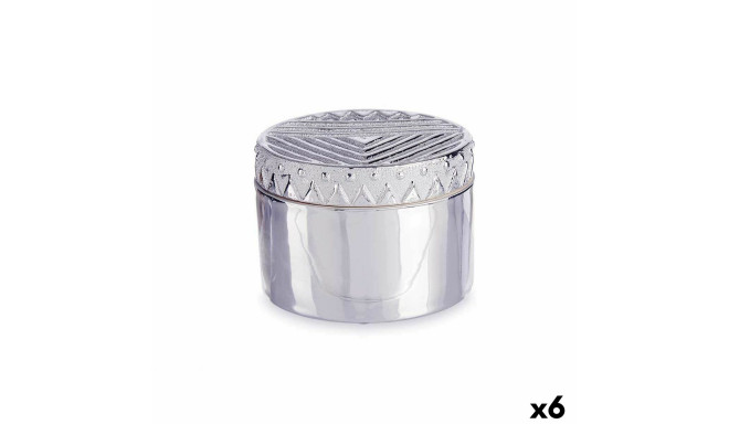 Gift Decor jewelry box Ceramic 13.5x9.5x13.5cm 6pcs, silver