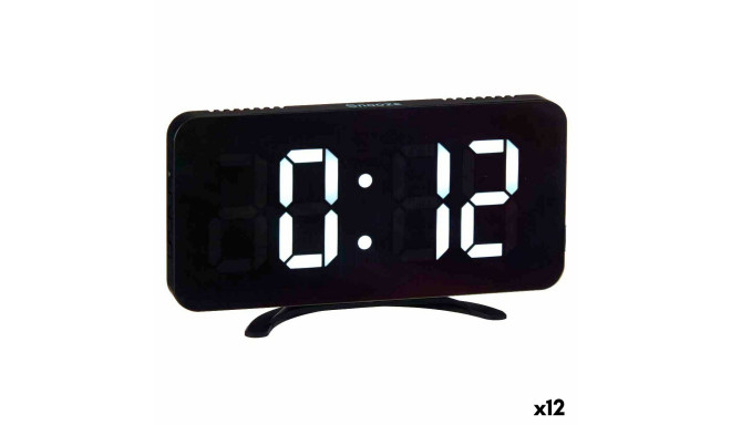 Настольные цифровые часы Чёрный ABS 15,7 x 7,7 x 1,5 cm (12 штук)