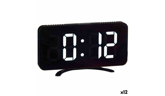 Table-top Digital Clock Black ABS 15,7 x 7,7 x 1,5 cm (12 Units)