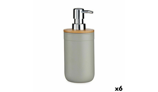 Soap Dispenser Grey Bamboo polypropylene 350 ml (6 Units)