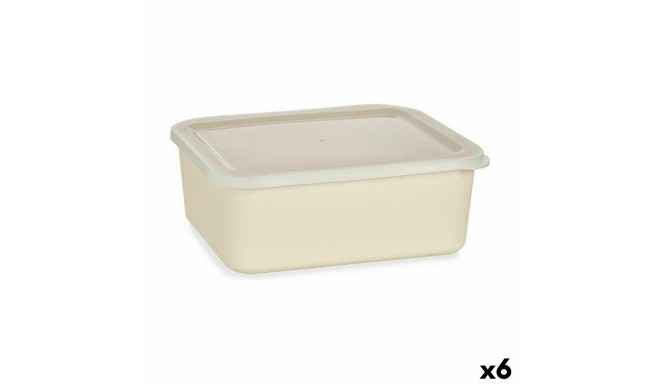 Контейнер для хранения с крышкой Жёлтый 17 x 8 x 23,5 cm (6 штук)