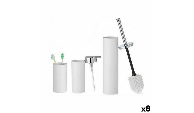 Bath Set White Plastic (8 Units)