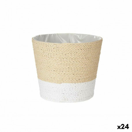 Planter Ibergarden 86434 86434 White Rope Plastic 19,5 x 17,5 x 19,5 cm 19,5 x 16,5 x 19,5 cm (24 Un