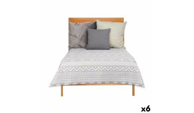 Reversible Bedspread 240 x 260 cm White Grey (6 Units)