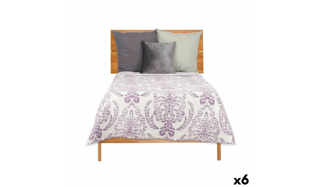 Reversible Bedspread 240 x 260 cm White Purple (6 Units)