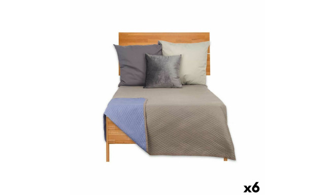 Reversible Bedspread 180 x 260 cm Blue Grey (6 Units)