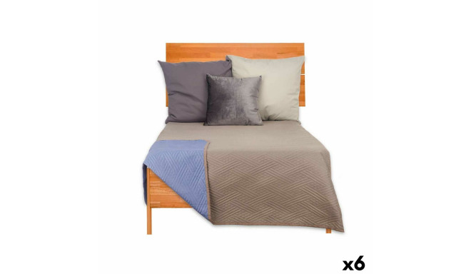 Reversible Bedspread 240 x 260 cm Blue Grey (6 Units)