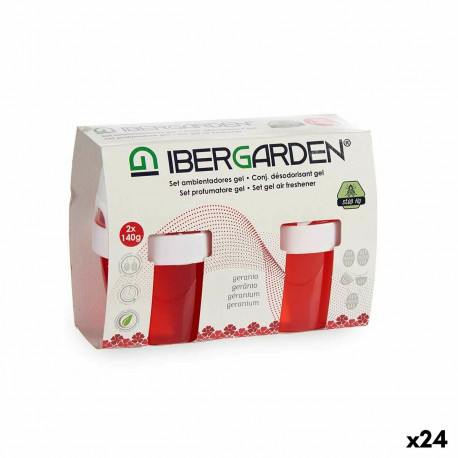 Air Freshener Set Ibergarden 11001 11001 Geranium Gel (24 Units)