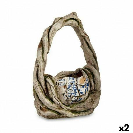 Dekoratiivne aiakuju Ibergarden ZD19014 ZD19014 Polüresiin Vaas 17 x 44 x 34,5 cm (2 Ühikut)