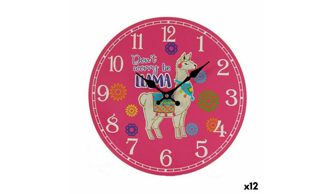 Wall Clock Llama 3 x 33,8 x 33,8 cm (12 Units)