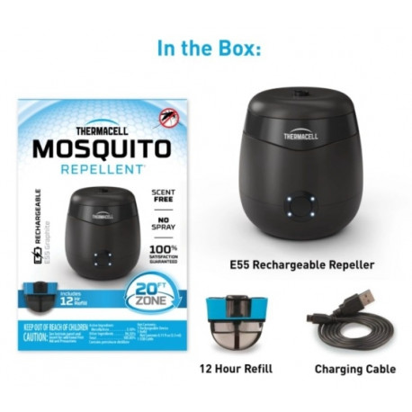 Thermacell E55XI Portable Mosquito Repeller, Rechargable Zone