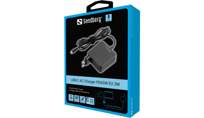 Sandberg 135-79 USB-C AC Charger PD65W EU 2M