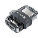 Sandisk mälupulk 64GB Ultra Dual m3.0 USB/microUSB 3.2 Gen 1, must/hõbedane