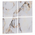4 attēlu komplekts Canvas Marmors Balts 35 x 7 x 35 cm (6 gb.)