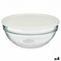 Apaļa Pusdienu Kastīte ar Vāku Chefs Balts 1,135 L 17,2 x 7,6 x 17,2 cm (4 gb.)