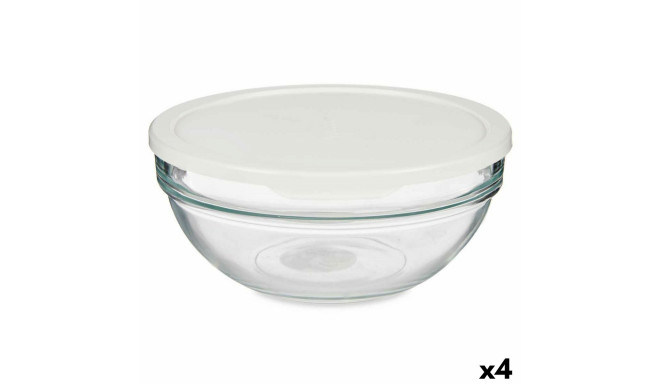 Apaļa Pusdienu Kastīte ar Vāku Chefs Balts 1,135 L 17,2 x 7,6 x 17,2 cm (4 gb.)