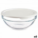 Apaļa Pusdienu Kastīte ar Vāku Chefs Balts 595 ml 14 x 6,3 x 14 cm (6 gb.)