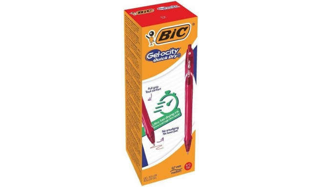 BIC Gell Pen Gelocity QUICK DRY Red, Box 12 pcs. 494671