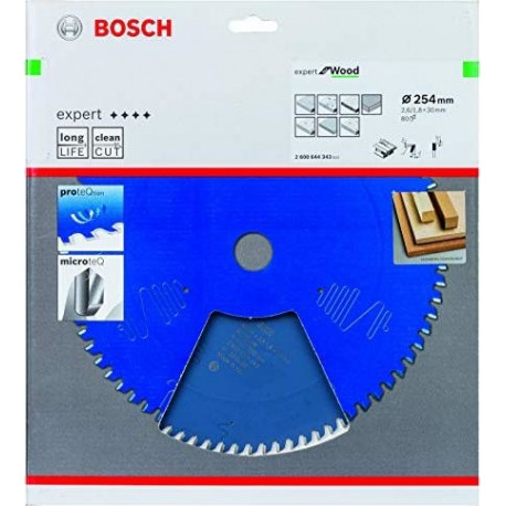 EXPERT Wood Kreissägeblatt, Ø 254mm, 80Z (Bohrung 30mm, für Tischkreissägen)