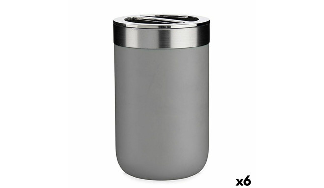 Toothbrush Holder Berilo BP15-002-3 Grey Silver Plastic 7,7 x 11,2 x 7,7 cm (6 Units)