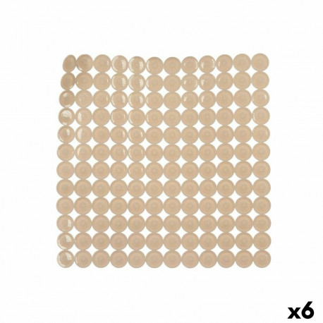 Non-slip Shower Mat Berilo 90980 90980 Beige PVC 54 x 54 x 1 cm 6 x 55 x 6 cm (6 Units)